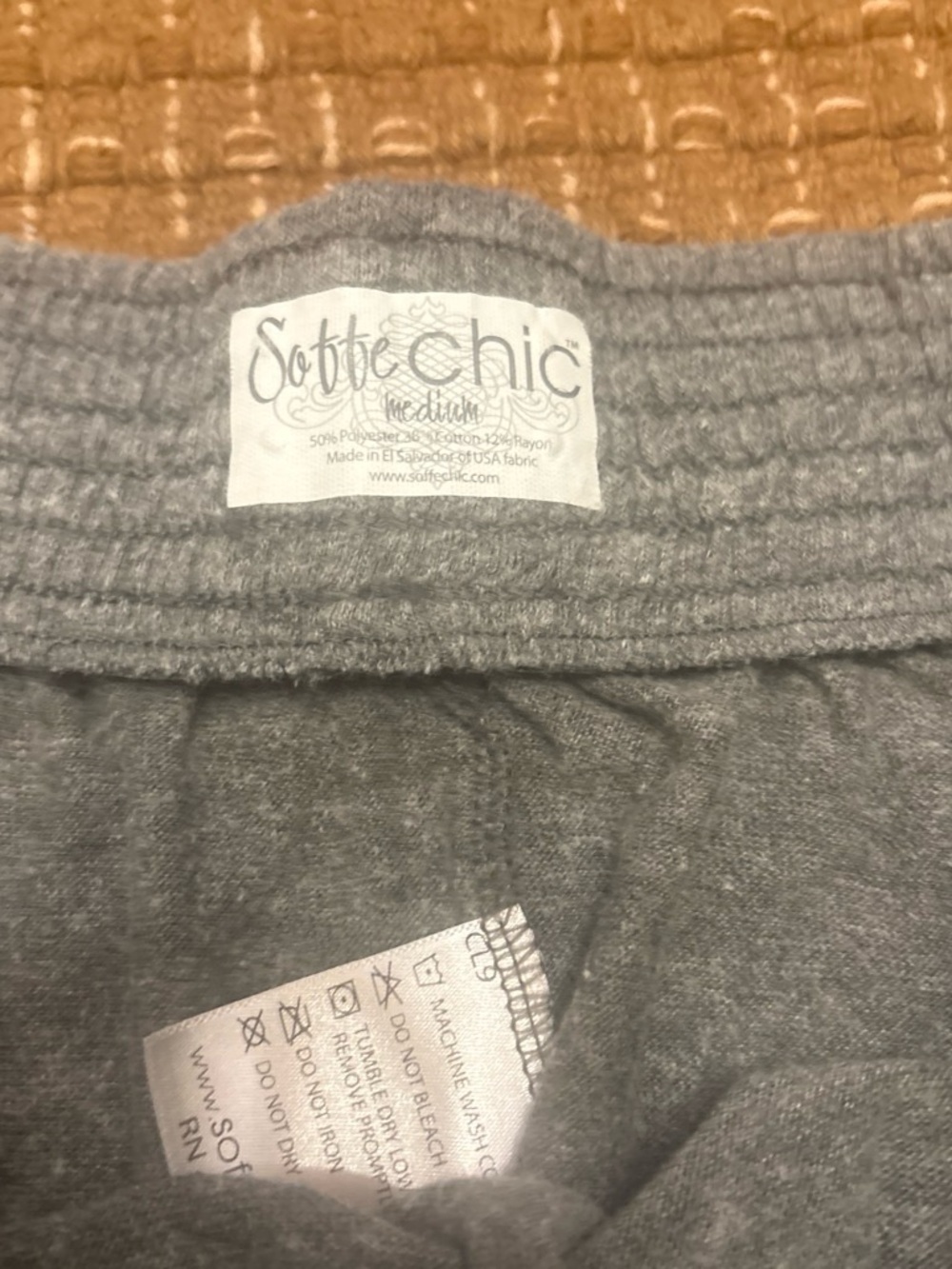 Soffe Gray Ruffle Drawstring Skort with Maroon Logo - Picture 2 of 3